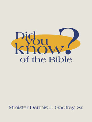 cover image of Did You Know? of the Bible
